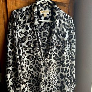 Michael Kors Leopard Zip Shirt/Jacket - Size L